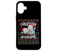 Tout ce Que Je Veux pour Noël Opossum Ugly Xmas Sweater Opossums Coque pour iPhone 16 Plus
