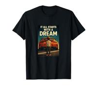 Tout Commence par Un rêve - Supercar Motivation Retro Art T-Shirt