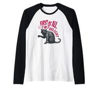Tout d'abord, Je suis Un Chat Noir Delight Roaring Manche Raglan