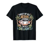 Tout d'abord, Jésus Pense Que Je suis Un Charmant Chat drôle T-Shirt
