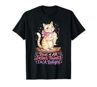Tout d'abord, Jésus Pense Que Je suis Un Charmant Chat drôle T-Shirt