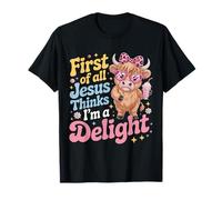 Tout d'abord, Jésus Pense Que Je suis Une Adorable Vache des Highlands T-Shirt