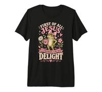 Tout d'abord, Jesus Thinks I'm A Delight Cute Frog Coffee T-Shirt Haut de Gamme