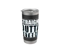 Tout droit sorti de Detroit Vintage Distressed City Gobelet isotherme en acier inoxydable double paroi