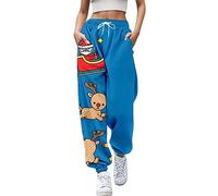 Tout Élégant Femme avec Bord Imprimé Vintage Ancien Journal Pantalon de Sport Harlan Femmes Casual Pantalon Chaud, Blanc-7, M