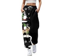 Tout Élégant Femme avec Bord Imprimé Vintage Ancien Journal Pantalon de Sport Harlan Femmes Casual Pantalon Chaud, Rouge - 7, M