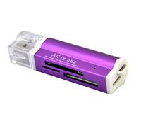 Tout en 1 USB 2.0 Lecteur de Carte Mémoire SDHC/SD/MMC/Micro/TF Violet