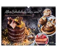 Tout en chocolat ou quoi ?! - Des gourmandises chaudes et froides en chocolat, Version française (Calendrier mural 2026 DIN A3 portrait), Calendrier CALVENDO mensuel