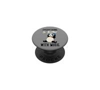 Tout est Meilleur avec Les écouteurs musicaux Panda Mignons PopSockets PopGrip Adhésif