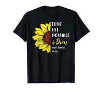Tout Est Possible à Dieu Matthieu 19:26 Verset Biblique T-Shirt
