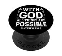 Tout est Possible avec Dieu - Matthieu 19:26 PopSockets PopGrip Adhésif