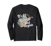 Tout est Relatif en Virginie-Occidentale Funny WV Mountain Love Manche Longue
