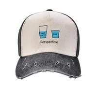 Tout est Une Question de Perspective Demi Vide Moitié Plein Verre Casquette de Baseball Casquette de Balle Vintage Casquette de pêche Golf Hommes Femmes