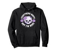 Tout Fait Mal mais Je suis là Funny Skull Flower Sweat à Capuche
