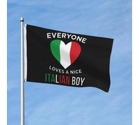 Tout le monde aime un beau drapeau italien ! Bannière double face de 90 x 150 cm (3 x 5 pieds) - Décoration murale colorée pour chambre d'étudiant.