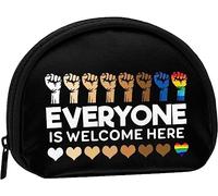 Tout Le Monde est Le bienvenu Ici fierté LGBTQ Femmes et Filles Mignon Mode Porte-Monnaie Portefeuille Sac Changement Pochette Porte-clés