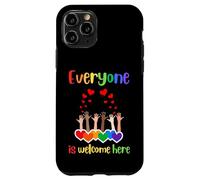 Tout Le Monde est Le bienvenu Ici Inclusion diversité Arc-en-Ciel LGBTQ Coque pour iPhone 11 Pro