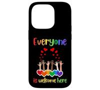 Tout Le Monde est Le bienvenu Ici Inclusion diversité Arc-en-Ciel LGBTQ Coque pour iPhone 14 Pro