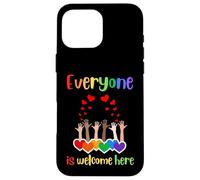 Tout Le Monde est Le bienvenu Ici Inclusion diversité Arc-en-Ciel LGBTQ Coque pour iPhone 16 Pro Max