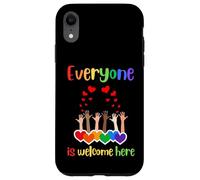 Tout Le Monde est Le bienvenu Ici Inclusion diversité Arc-en-Ciel LGBTQ Coque pour iPhone XR
