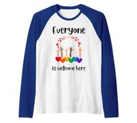 Tout Le Monde est Le bienvenu Ici Inclusion diversité Arc-en-Ciel LGBTQ Manche Raglan