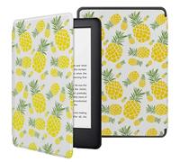 Tout Nouvel Étui Kindle Paperwhite 2024 7'' 12E /Kindle Paperwhite/1Ère Kindle Colorsoft Signature Edition, Housse Légère En Cuir Pu Avec Veille/Réveil Automatique-Ananas de dessin animé à l'aquarelle