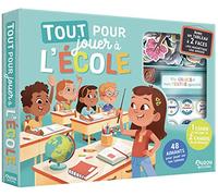 Tout Pour Jouer À L'école - Avec 1 Tableau À 2 Faces, 48 Aimants, 3 Cahiers, 2 Craies, 1 Feutre Effaçable, 2 Tampons En Bois