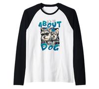 Tout Tourne Autour du Chien Cool Pet Lover Canine Manche Raglan