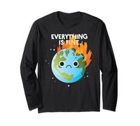 Tout VA Bien Sad Earth Day Meme Planet on Fire Manche Longue