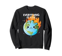 Tout VA Bien Sad Earth Day Meme Planet on Fire Sweatshirt