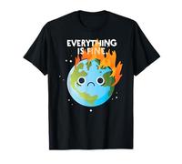 Tout VA Bien Sad Earth Day Meme Planet on Fire T-Shirt