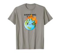 Tout VA Bien Sad Earth Day Meme Planet on Fire T-Shirt