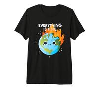 Tout VA Bien Sad Earth Day Meme Planet on Fire T-Shirt Haut de Gamme