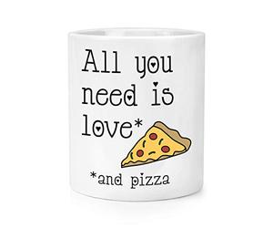 Tout Vous Besoin Est Amour Et Pizza Maquillage Brosse Crayon Pot