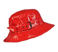 TOUTACOO, Bob Imperméable Aspect Ciré, Chapeau de Pluie à Boucle, uni, réglable (05-Uni Rouge)