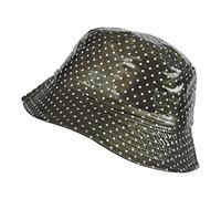 TOUTACOO, Chapeau de Pluie, Bob de Pluie, Vinyle Imperméable Aspect ciré (09a- Kaki à Pois)