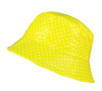 TOUTACOO, Chapeau de Pluie, Bob de Pluie Vinyle Imperméable ciré (08-Jaune à Pois)