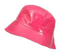 TOUTACOO, Chapeau de Pluie, Bob de Pluie Vinyle Imperméable Uni Aspect ciré (12-Uni Rose Fushia)