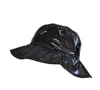 TOUTACOO, Chapeau de Pluie, Capeline Femme en Vinyle (01-Noir/L)