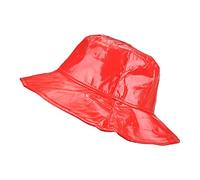 TOUTACOO, Chapeau de Pluie, Capeline Femme en Vinyle - Couleur Rouge