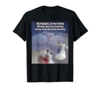 Toute la journée Im Fucking Busy Only Get Few Money Funny Japan Cat T-Shirt