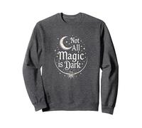 Toute Magie n'est Pas Une sorcière Noire, Un Dicton Mystique étoilé au Clair de Lune Sweatshirt, Unisexe pour Adultes, Chiné Foncé, S