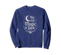 Toute Magie n'est Pas Une sorcière Noire, Un Dicton Mystique étoilé au Clair de Lune Sweatshirt, Unisexe pour Adultes, Bleu Marine, M