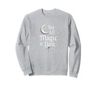 Toute Magie n'est Pas Une sorcière Noire, Un Dicton Mystique étoilé au Clair de Lune Sweatshirt, Unisexe pour Adultes, Gris Chiné, S