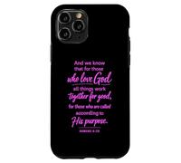 Toutes Choses concourent à Une Bonne Écriture, priez Romains 8:28 Coque pour iPhone 11 Pro