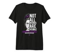 Toutes Les blessures ne sont Pas Visibles Femmes Sensibilisation à la Violence Domestique T-Shirt Haut de Gamme