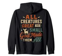 Toutes Les créatures Grandes et Petites - Animal chrétien Vintage Sweat à Capuche