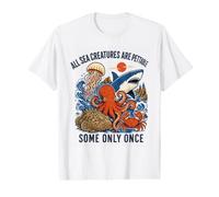 Toutes Les créatures Marines sont des Requins rétro Pettable Some Only Once T-Shirt Graphique avec Valeur