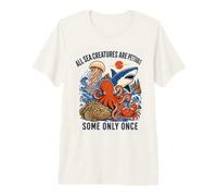 Toutes Les créatures Marines sont des Requins rétro Pettable Some Only Once T-Shirt Haut de Gamme