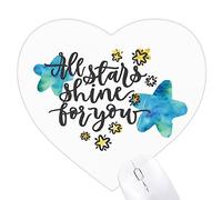 toutes les étoiles brillent à vous citer Jeux de tapis de souris en forme de coeur